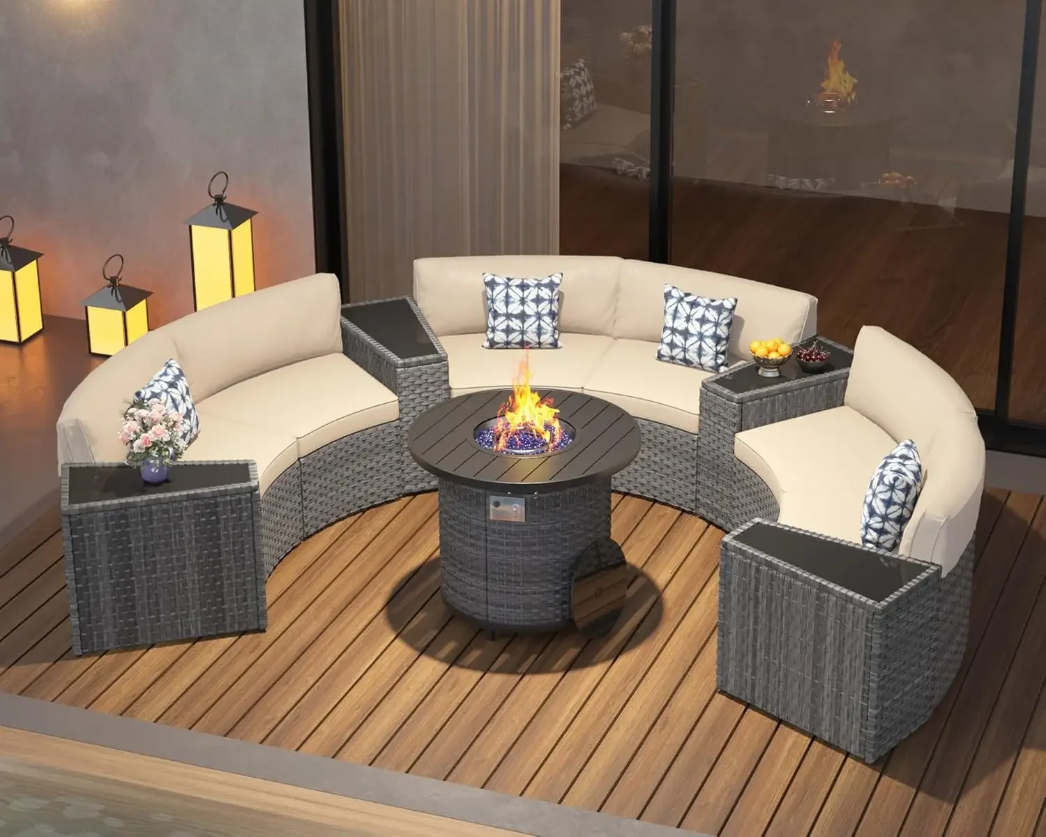 Outdoor Furniture Fire Pit Set - l Комплект мебели для патио с