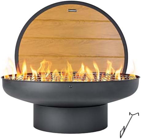 Fire Pit Bowl - Стол-очаг 32 дюйма с крышкой, сверхпрочный