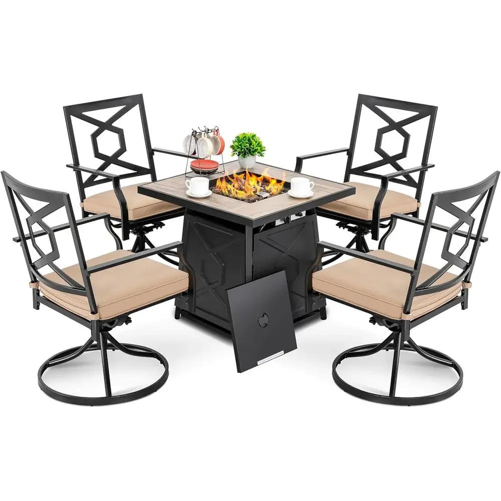 Outdoor Furniture Fire Pit Set - Комплект садовой мебели из 5 предметов