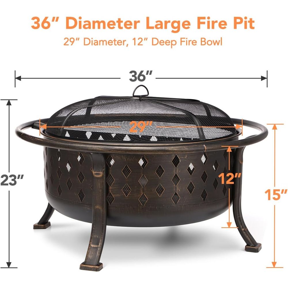 36-дюймовое уличное костровое  – обзор и цена Fire Pit Bowl