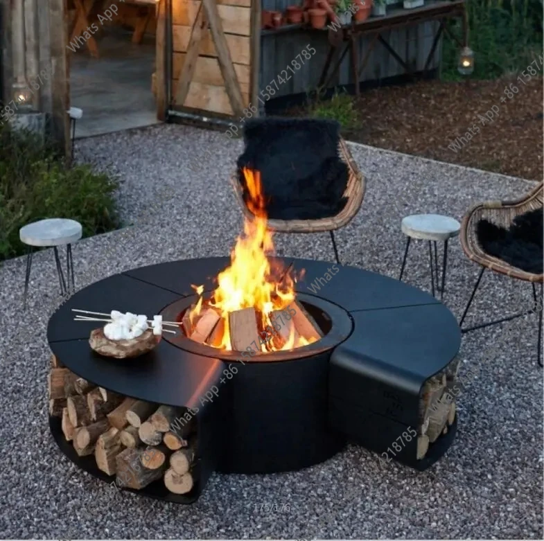 Уличный бездымный стол-очаг I  – обзор и цена Outdoor Furniture Fire Pit Set