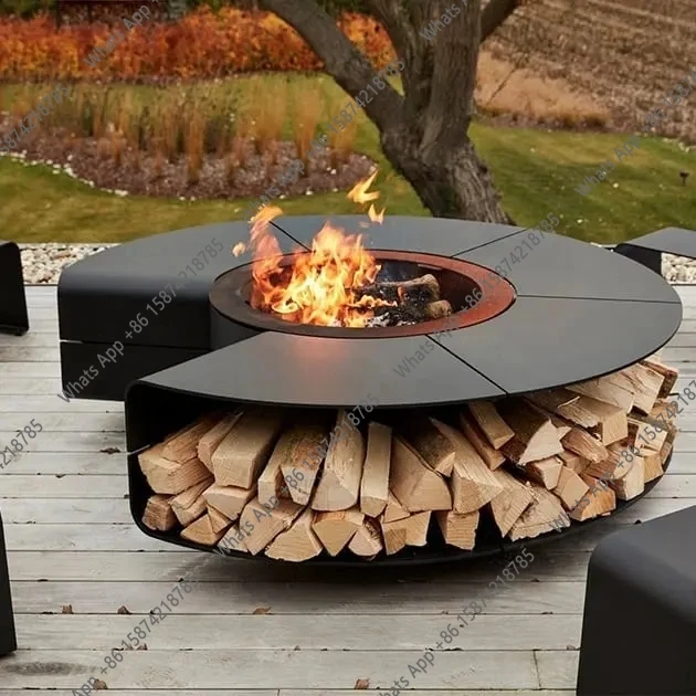 Уличный бездымный стол-очаг I  – обзор и цена Outdoor Furniture Fire Pit Set