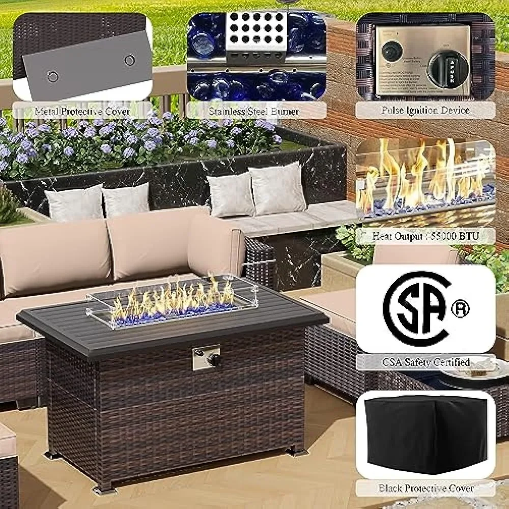 -Набор мебели для патио со сто – обзор и цена Outdoor Furniture Fire Pit Set