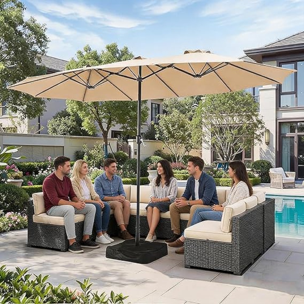 Зонт для патио 15 футов с осно – обзор и цена Outdoor Furniture Umbrella