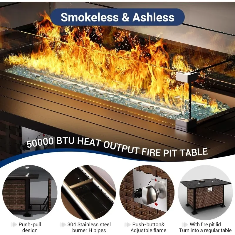 Набор мебели со столом для кос – обзор и цена Outdoor Furniture Fire Pit Set