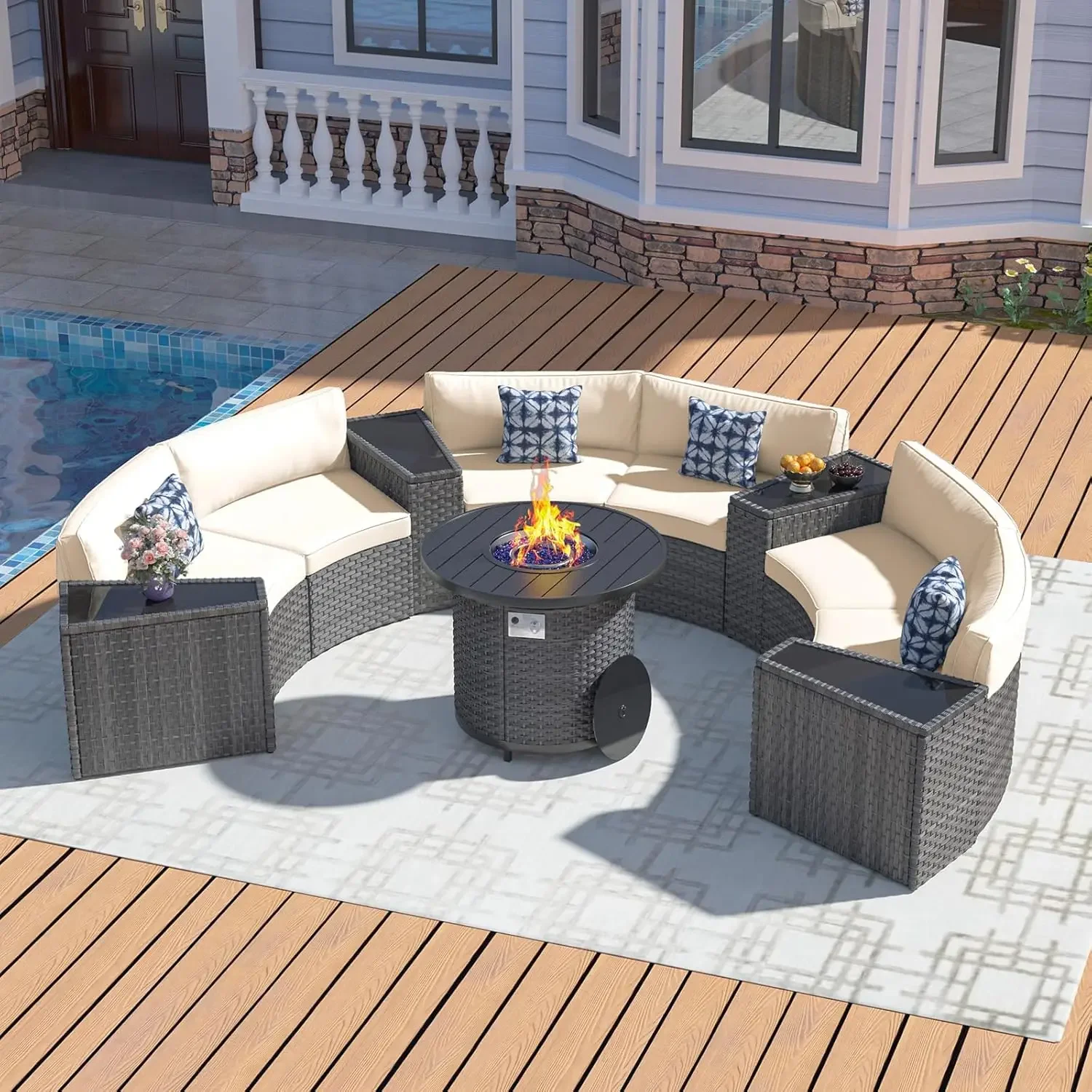 l Комплект мебели для патио с  – обзор и цена Outdoor Furniture Fire Pit Set