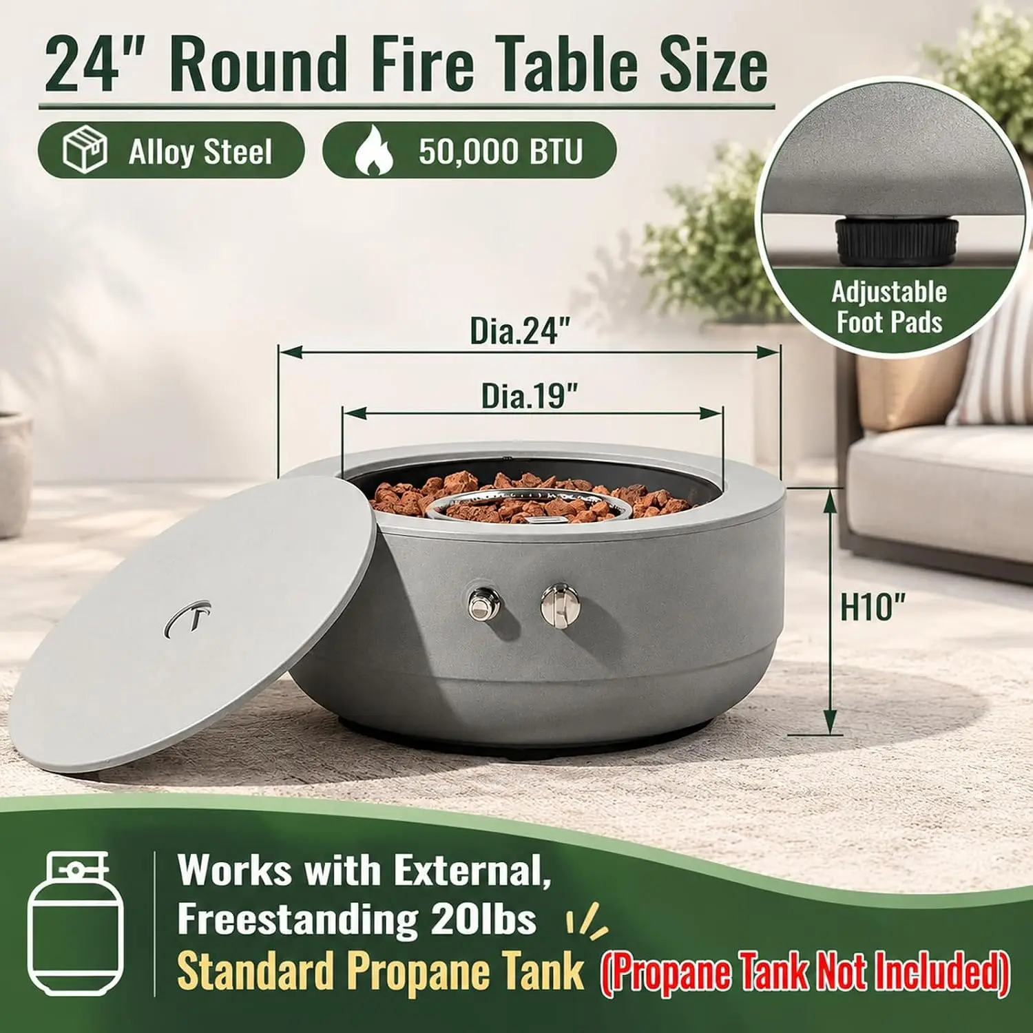 24-дюймовый пропановый костров – обзор и цена Fire Pit Bowl